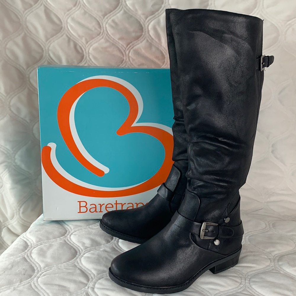 Closet Closing Sale!! BareTraps Yanessa2 Black Riding Boots Size 6M Wide Calf